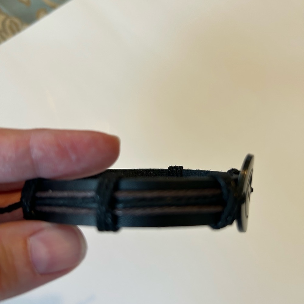NWOT Yin Yang Black Leather Bracelets - Picture 3 of 4